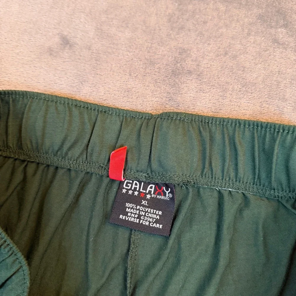 Galaxy by Harvic Lounge Pants Mens Extra Large Green Elastic Waist Pockets - Picture 2 of 10